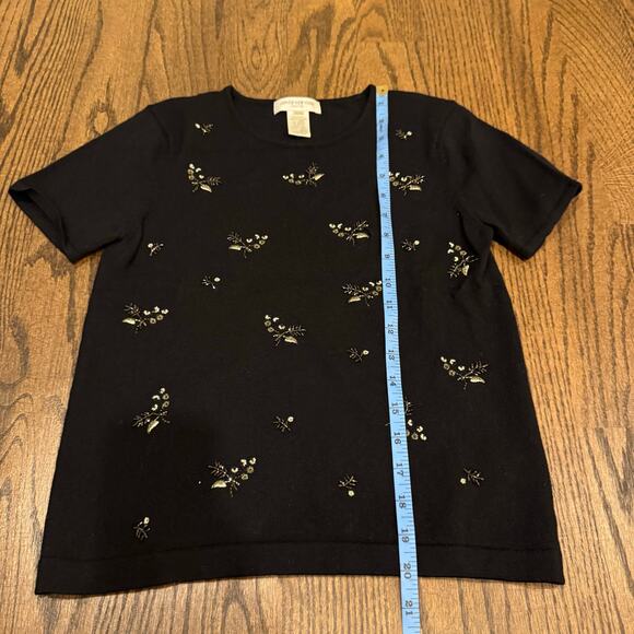 Jones New York Vintage Womens Pure Merino Wool Beaded Sweater Size SP Petite - Picture 11 of 11